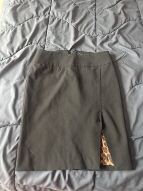 Express Black Men's Dress Pants with Leopard Trim Detail